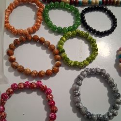 Handmade jewelry bracelets are 10$ and necklaces are 20$