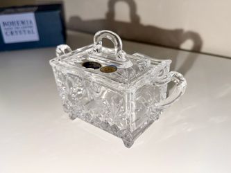 Brand New Bohemia Crystal Lead Crystal Sugar Bowl / Candy Dish with Lid