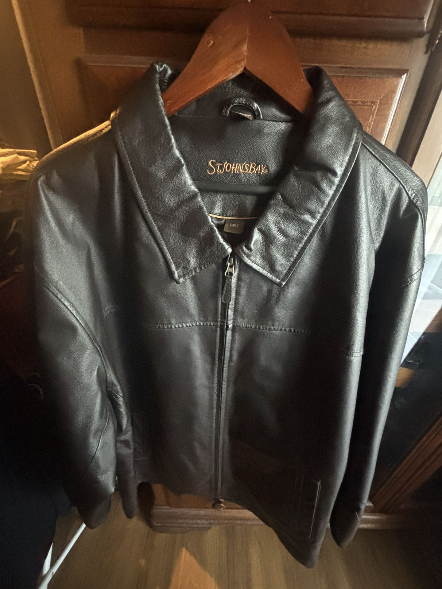 St. John’s Bay Black Leather Jacket 2XLT