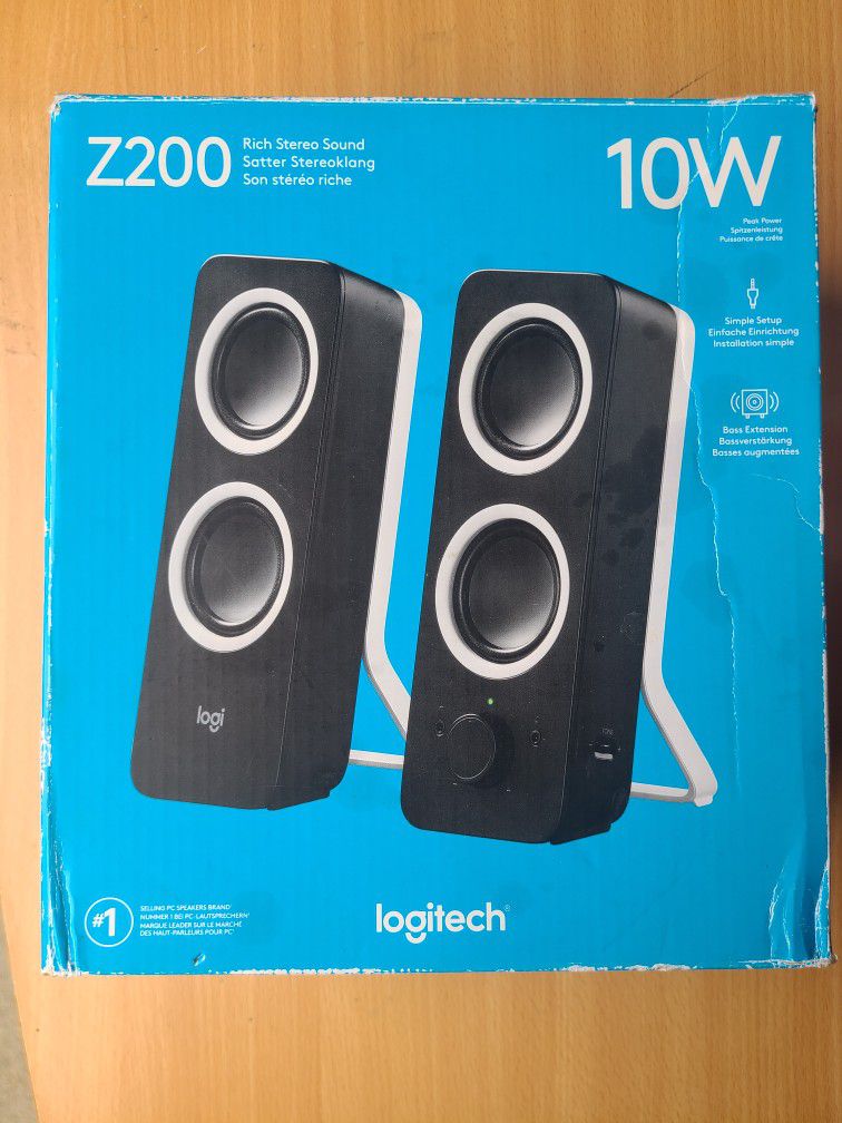 Logitech Z200 10W Stereo Desktop or Laptop Speakers 
