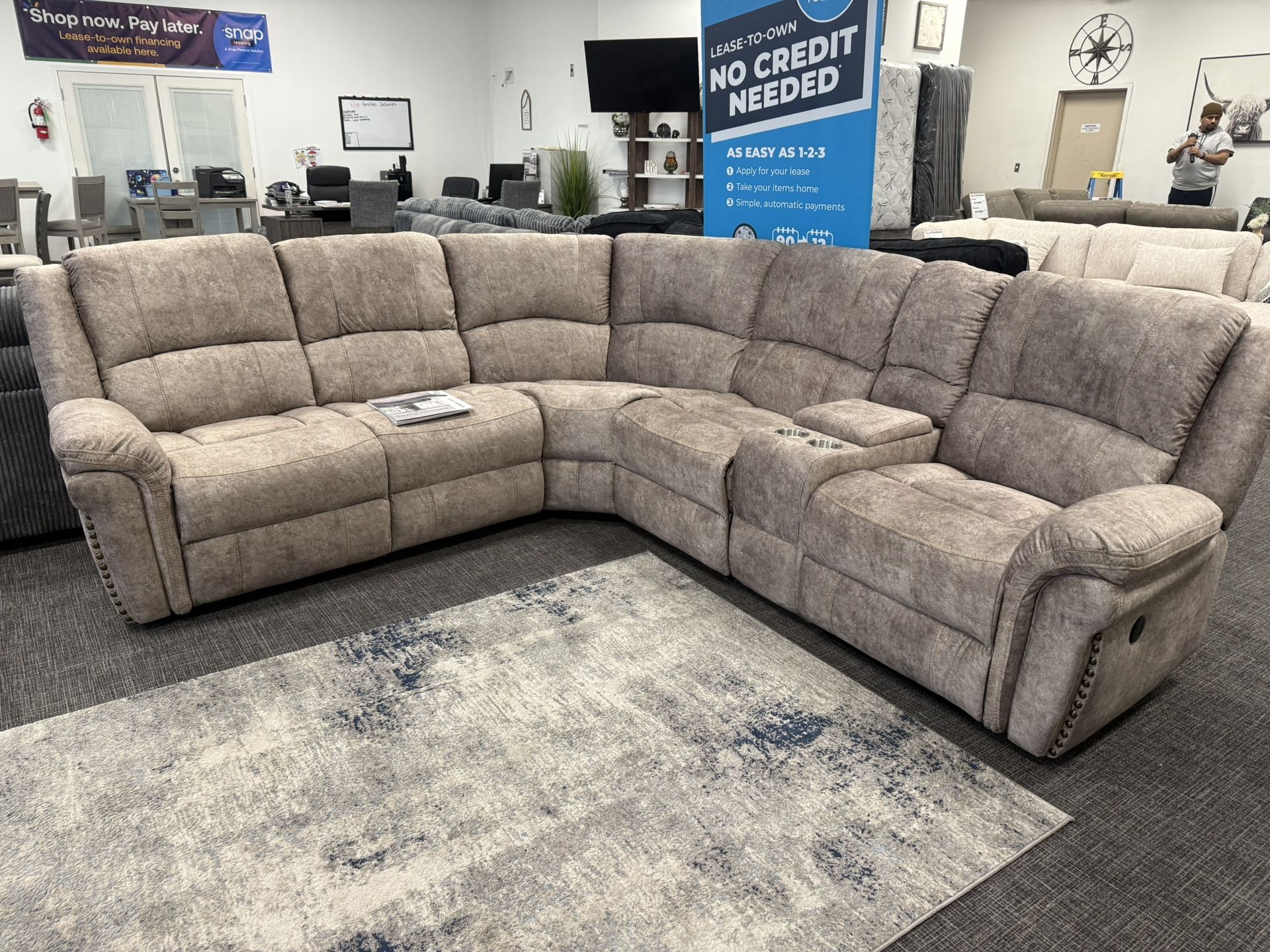 Brown Sofa Sectional Power Recliner Set - Free Delivery Promo