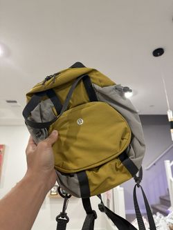 Lulu Pack And Go Yellow And Gray Backpack Brand New 
