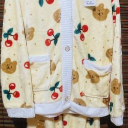 Yellow Bear 🐻  Cherry 🍒 Pajama Set L/XL