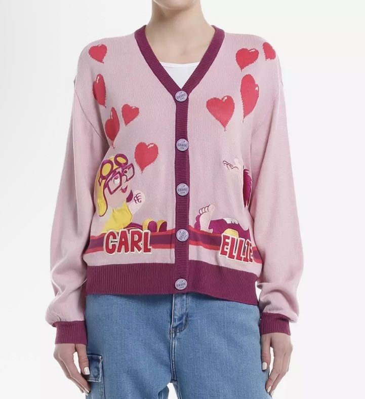 Her Universe Disney Pixar Up Carl & Ellie Hearts Cardigan size Large And XL