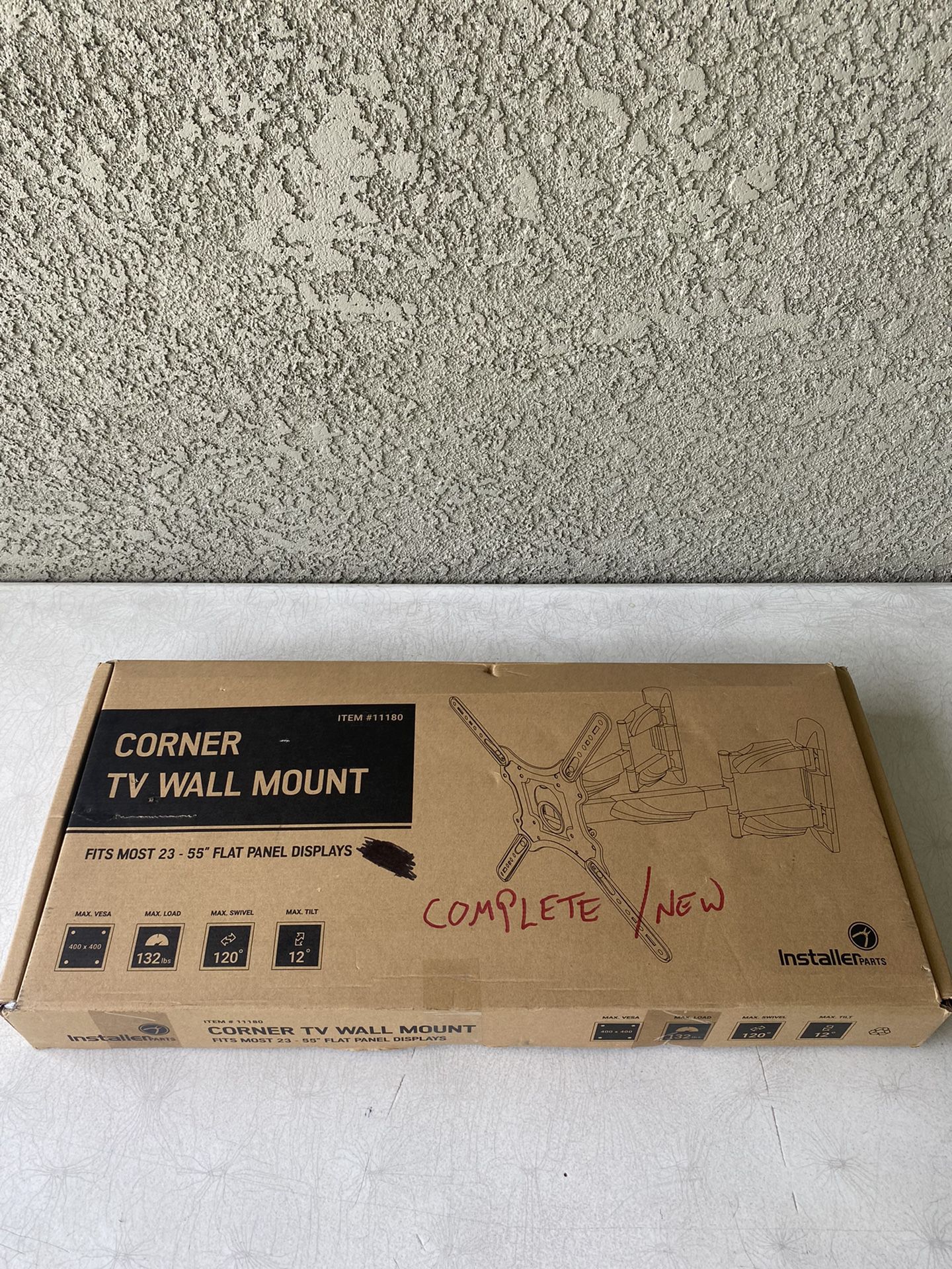 InstallerParts Corner TV Wall Mount for Most 23"-55" LED LCD Plasma Flat Screen 