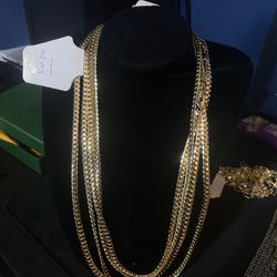 18K Gold Plated Italian Curb Chain – 750 Stamp