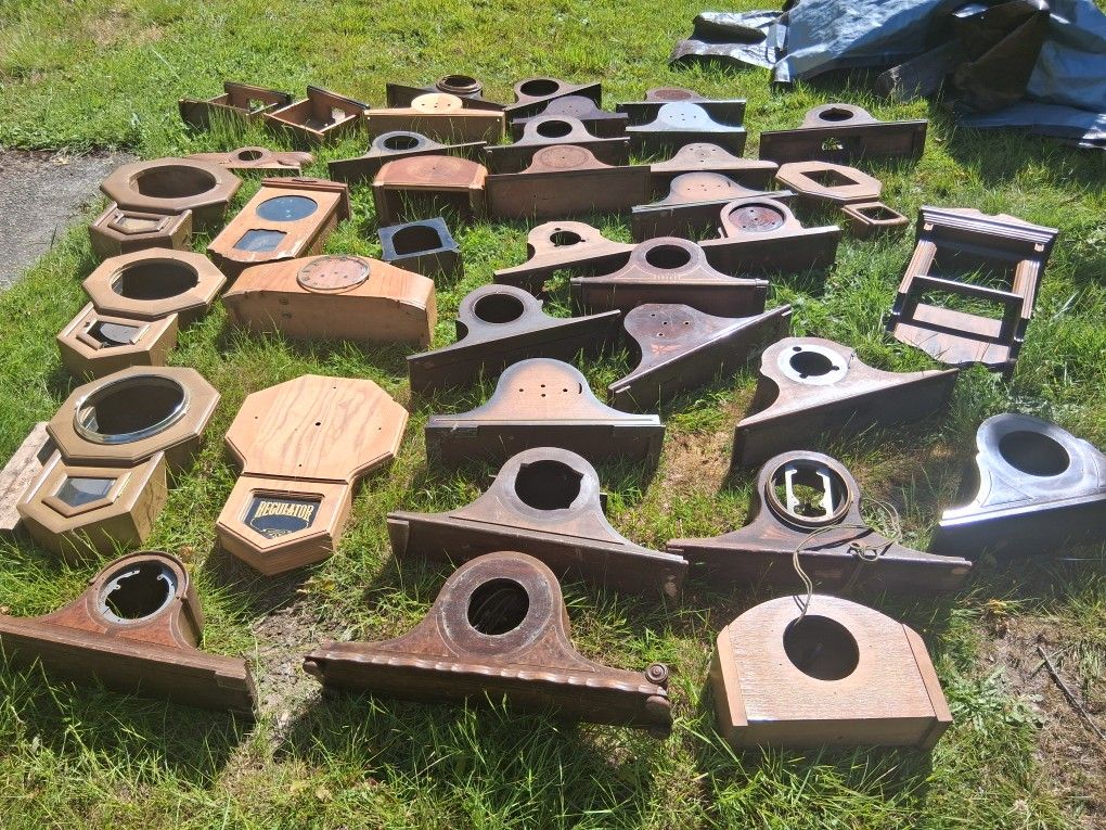 40+ Antique Vintage Wood Clock Cases Mantel Wall Arts Crafts Repairs Regulator Gilbert Seth Thomas