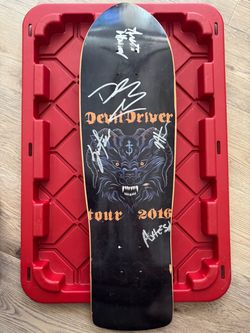Devildriver signed skateboard
