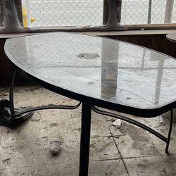 Glass Top Outdoor Table 