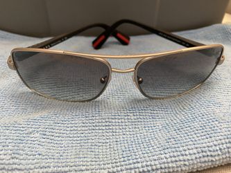 Prada Linea Rossa SP5 50O Silver Frame And CF Flex Temples