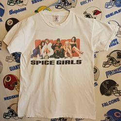 Vintage Vntg 1990s Spice Girls UK British Pop Music Singing Girl Group Tee Shirt
