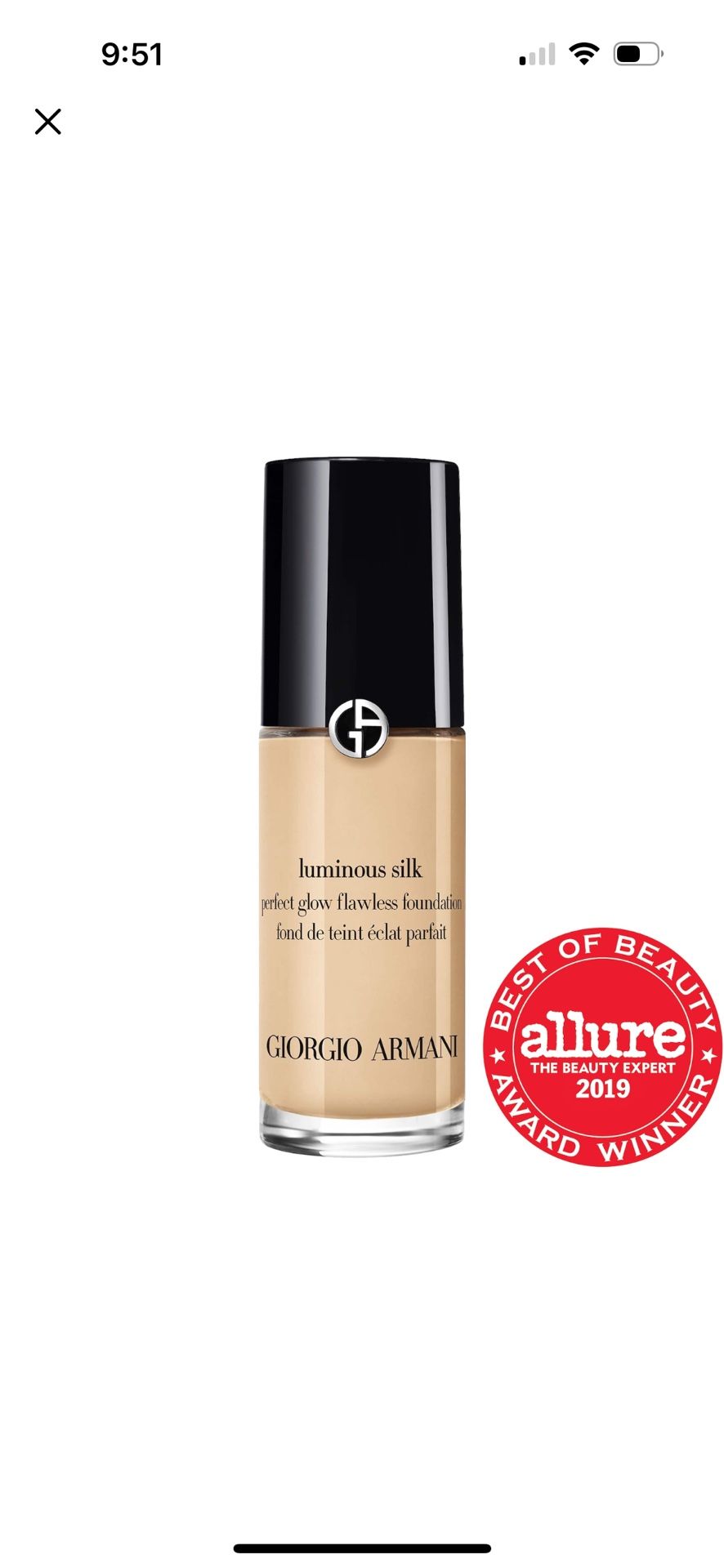 Armani luminous Silk Foundation With Free Clinique High Impact Mascara