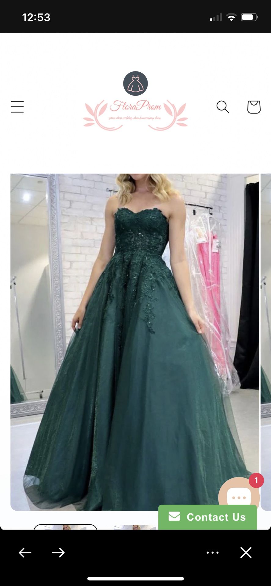 Green Lace Prom/Formal Dress