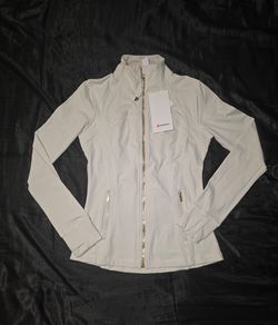 Lululemon Define Jacket Luon, Ivory White W/ Gold Zipper, Size 8, 10 & 12