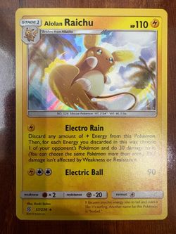 Pokemon Alolan Raichu 57/236 Unified Minds Holo Rare HP ⚡️