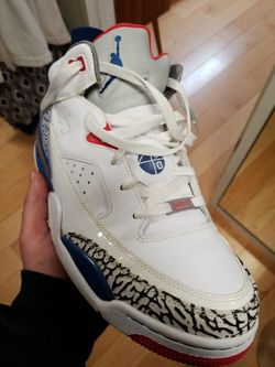 black Jordan's size 11, Mars Jordan's size 10.5