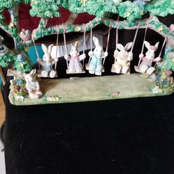 Bunnies On Swings 