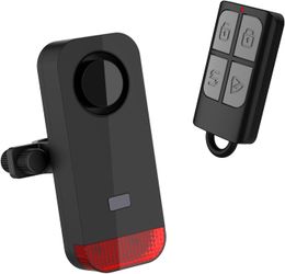 Bike Alarm with Remote Control, 120dB Waterproof Anti-Theft Alarm for eBike/Motorcycle/Moto/Bicycle/Electric Scooter, Wireless Motion Vibration Sensor