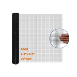 Black PVC Coated Hardware Cloth 36 x 25 - 14 Mesh 20 Gauge