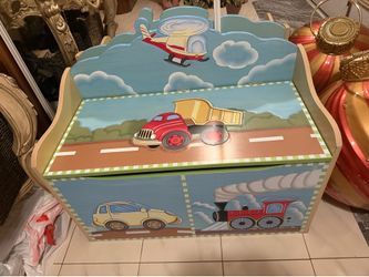 Blue kiddie toy box