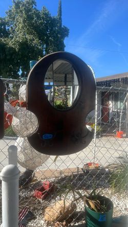 Antique Mirror W/ Coat Hangers .