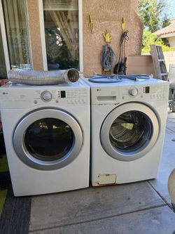 LG Front Load Washer & Dryer Set (Stackable) - White
