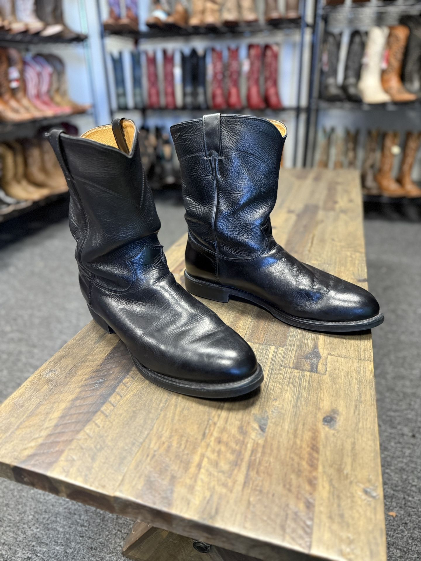 JUSTIN Roper Round Toe Western Boots 12 Wide