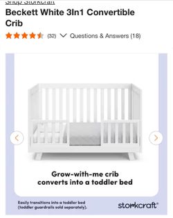 Baby convertible crib white