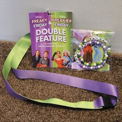 Disney Plus Freaky Freakier Friday Movie Double Feature Lanyard & Bracelet