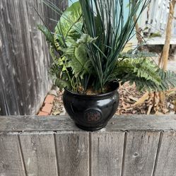 Artificial plant with ceramic pot