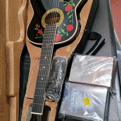 ESTEBAN LIMITED-EDITION 8TH ANNIVERSARY ACOUSTIC ELECTRIC CLASSICAL NYLON STRINGS GUITAR BLACK COLOR. 