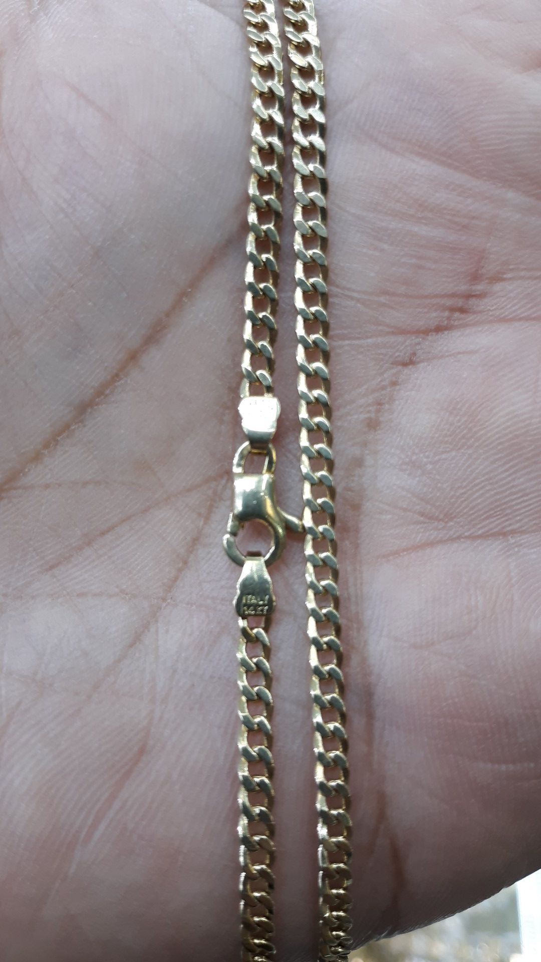 14k gold Cuban link chain hand made 24 inch 3mm 13.5 grams solid