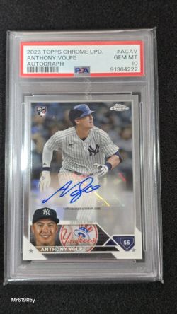 2023 TOPPS CHROME UPDATE ANTHONY VOLPE AUTOGRAPH PSA 10