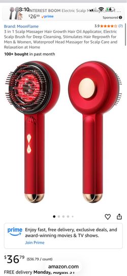 MoonFlame 3-in-1 Electric Scalp Massager Brush