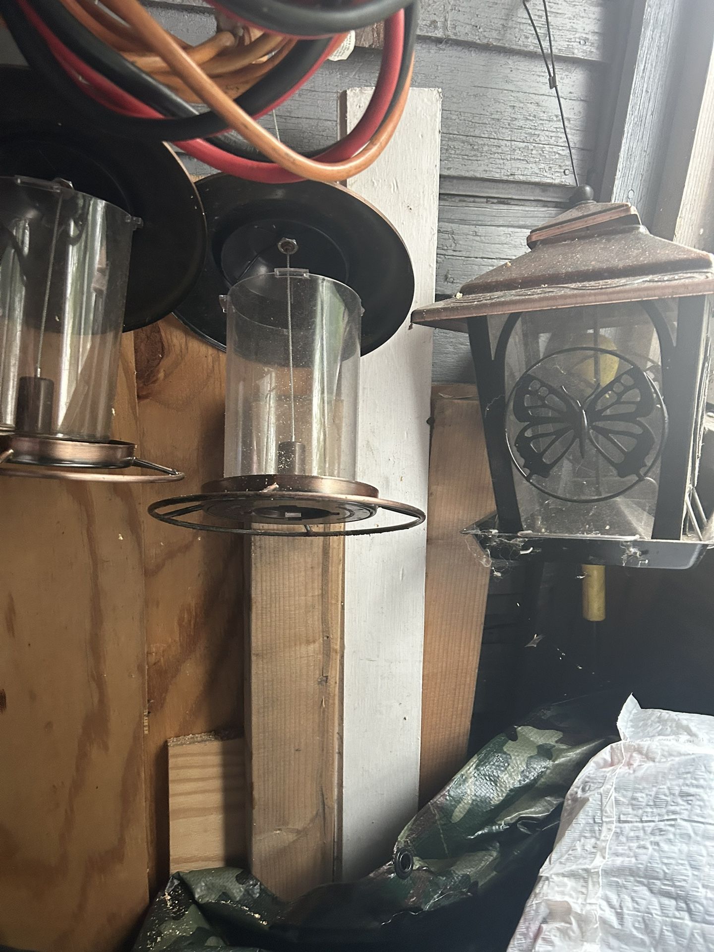 3 Metal Bird Feeders