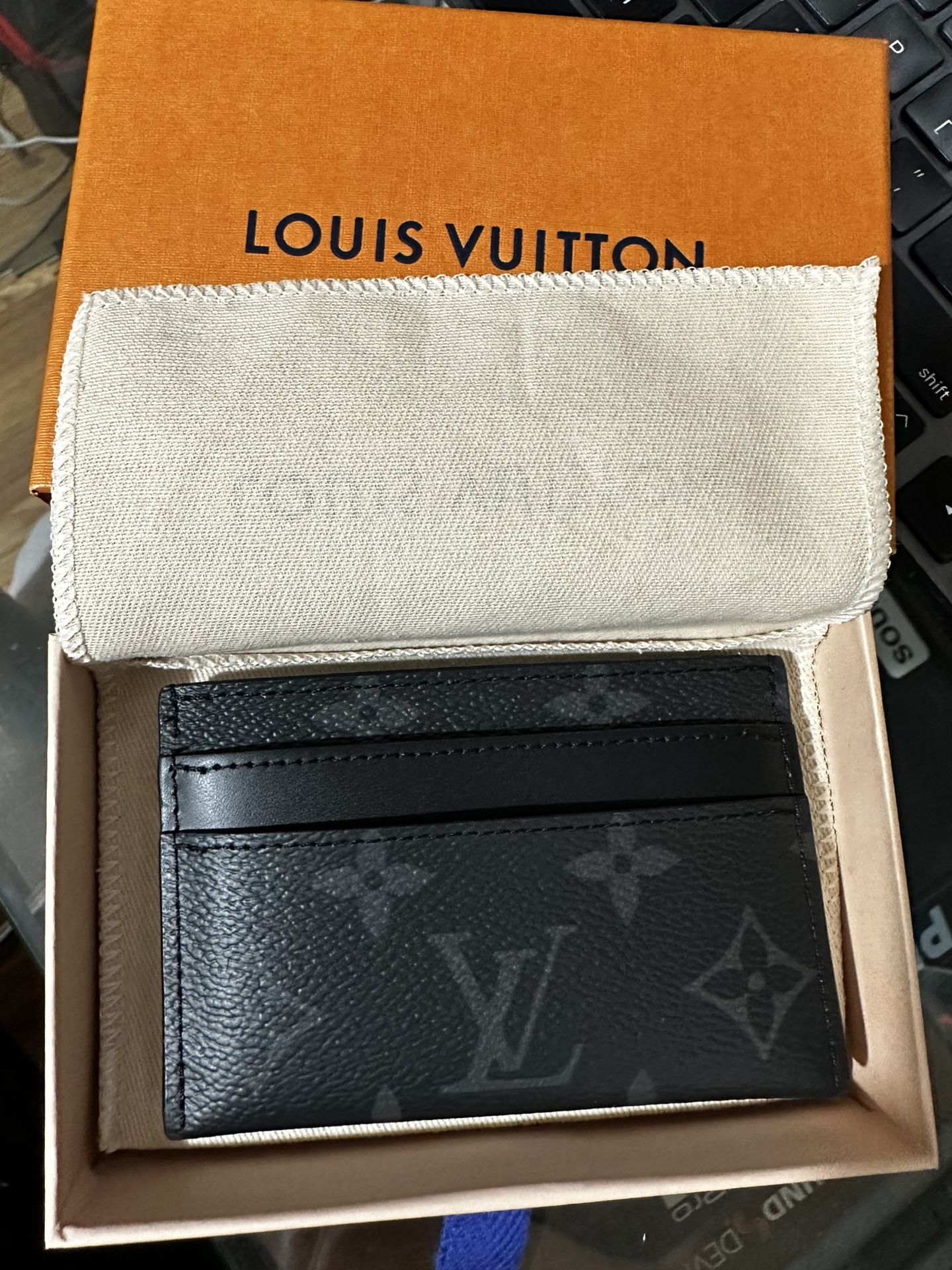 Louis Vuitton Card Holder Porte Cartes Double Monogram Eclipse