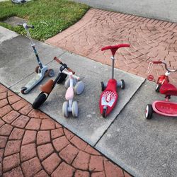 Kid Scooters and bikes