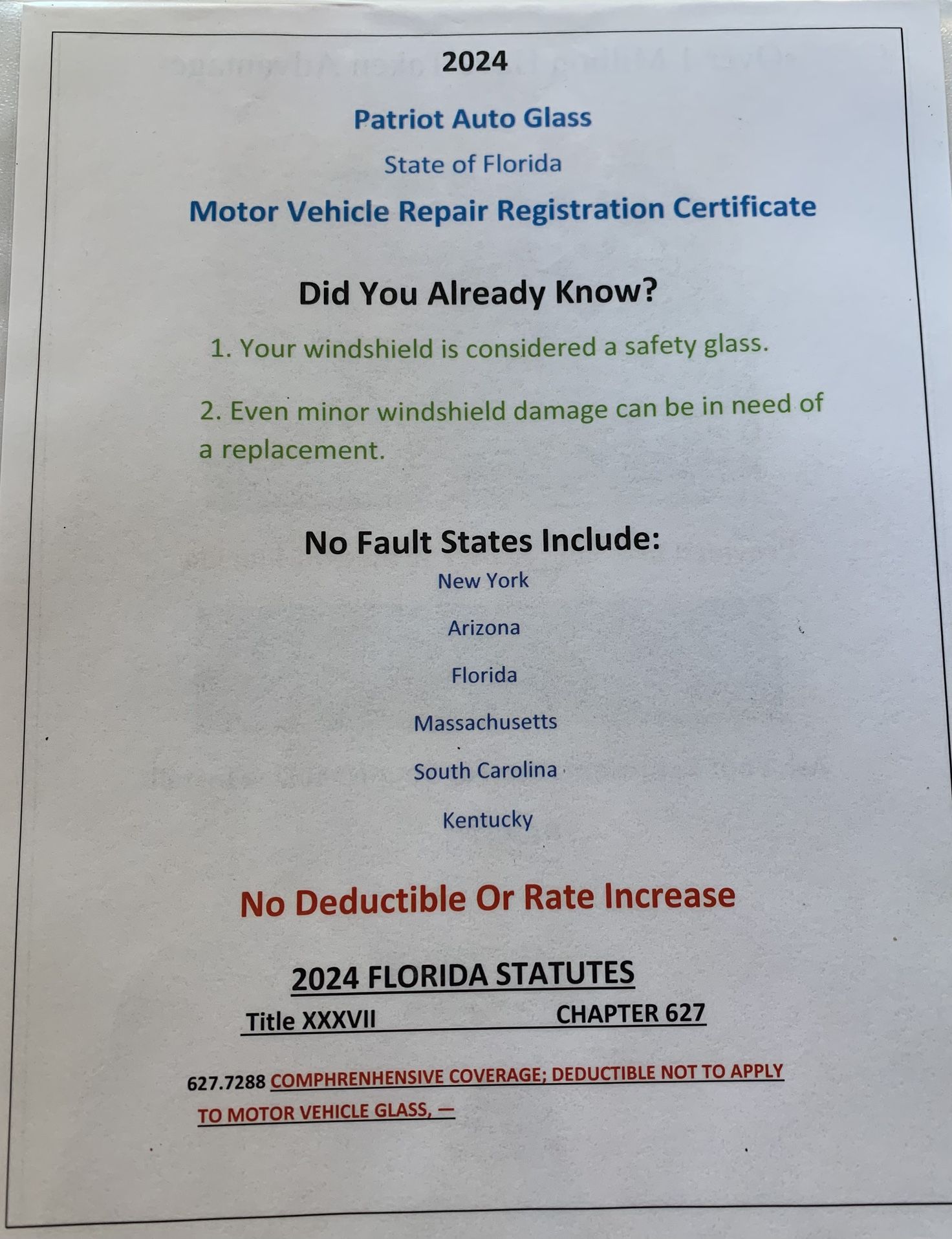 Auto Glass Replacement 