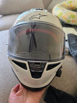Alpinestars Supertech R10 Helmet Like New+ Pre-Installed Lexin Novus Bluetooth/Mesh System - Size Large