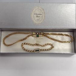Vintage Christian Dior Costume Necklace And Bracelet 