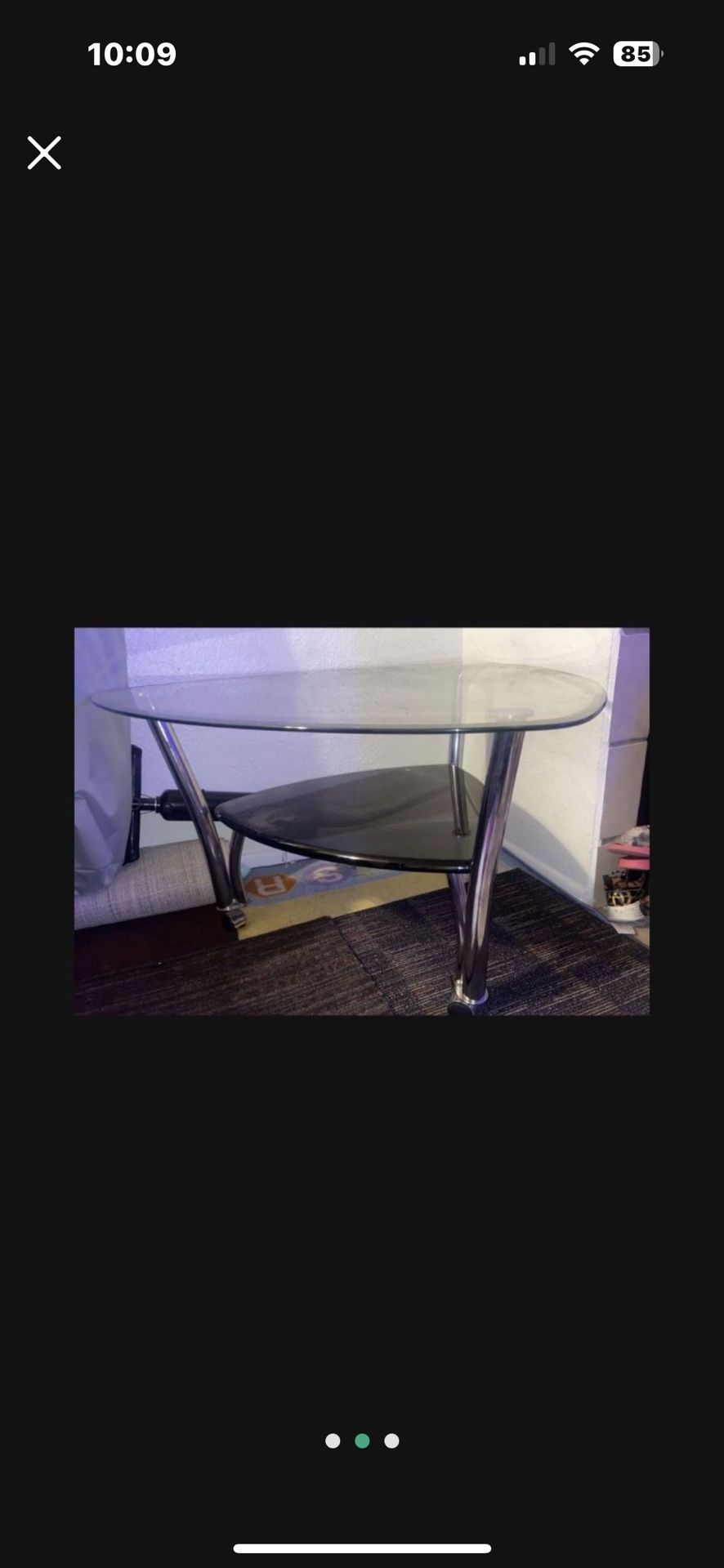 Glass Coffee Table With 2 Side Tables