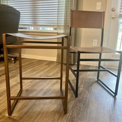 Pottery Barn Leather Stool & Chair 