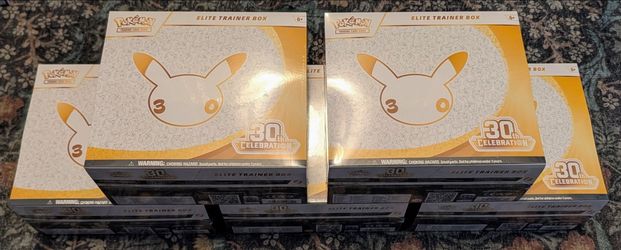 New, Unopened Pokemon 30th Celebration Elite Trainer Boxex ETB's