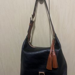 Dooney & Bourke Black Pebble Leather Hobo-Purse