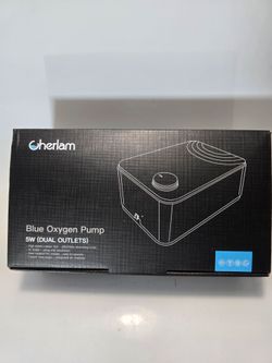 Cherlam Fish Aquarium Pump, Blue Oxygen 5W Dual Outlets