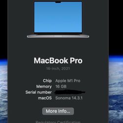 MacBook Pro 16” M1 Pro 1TB (2021)