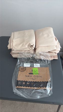 Beige tablecloths, 90” x 132”