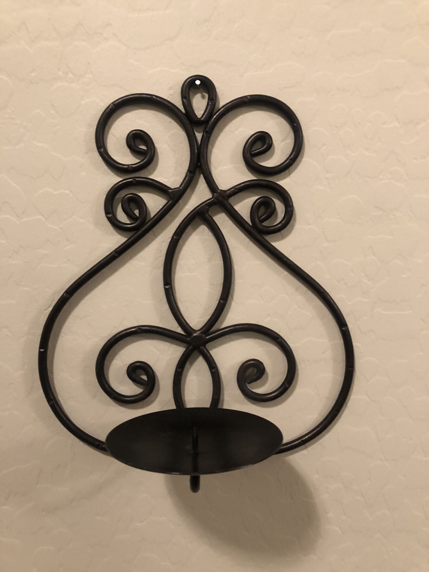 Set of 2-Wrought iron wall candle holders