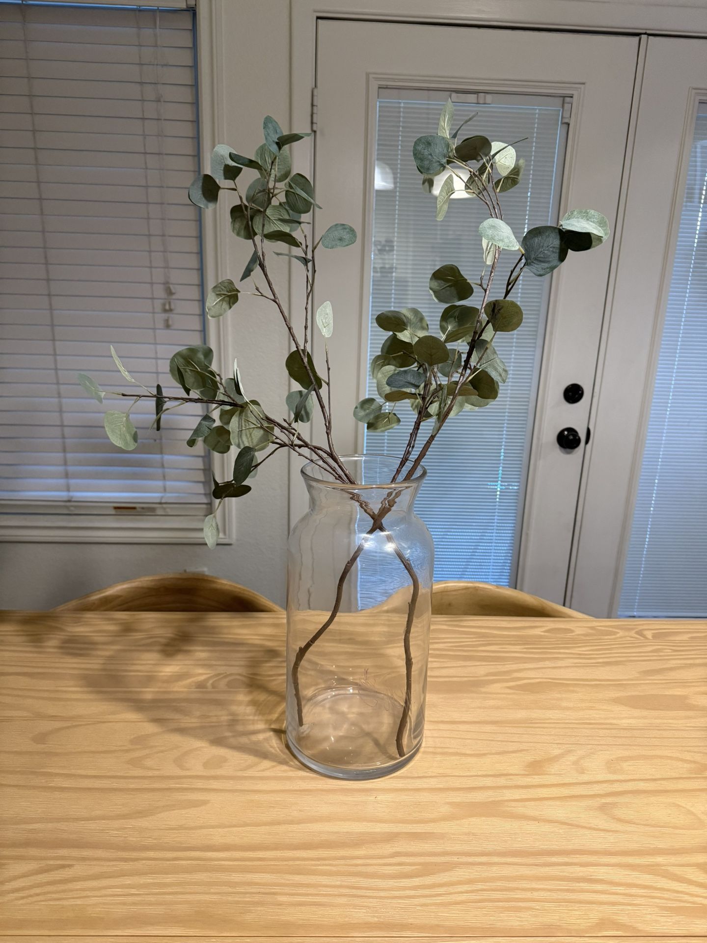 14.5” Glass Vase With Greenery 
