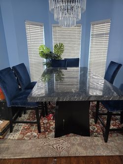 Marble Table with 6 Chairs